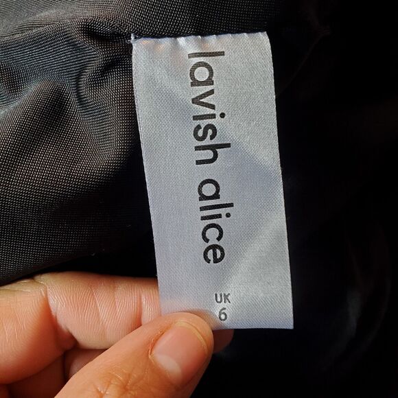 LAVISH ALICE One Shoulder Bardot Neck Asymmetric WRAP DRESS Sz 2 - Picture 8 of 8